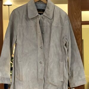 Ladies Light Blue Suede Jacket by Terry Lewis size M